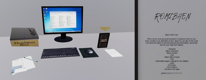 ROMIBHEN   Black Office Set