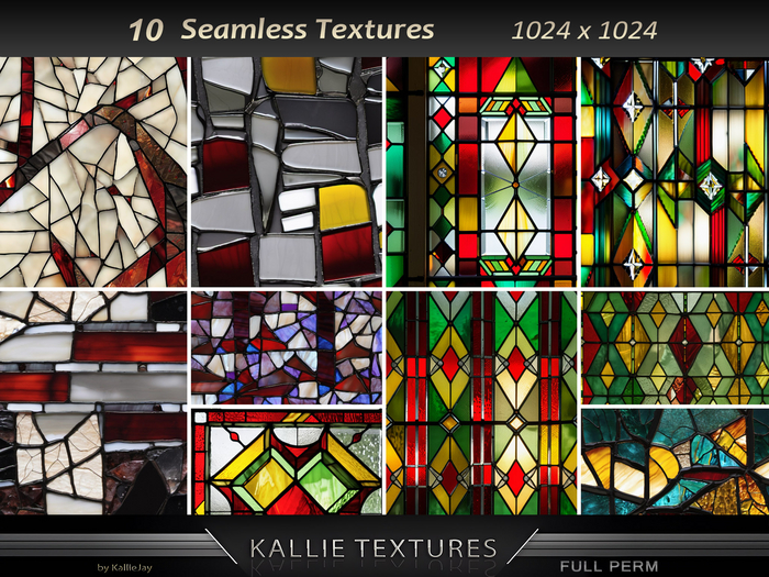 KJ Stained Glass Green Red Seamless