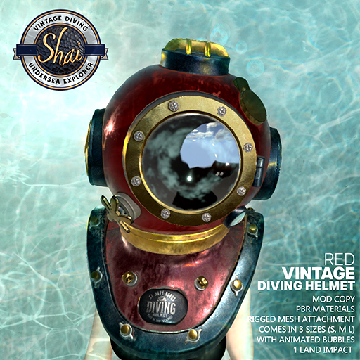 *Shai* Vintage Diving Helmet - Red