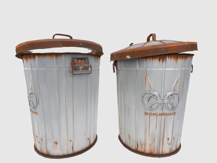 Rusty Biohazard Trash Can FULL PERM