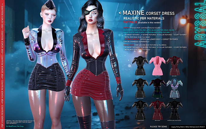 DEMO ABYSSAL>> MAXINE DRESS >> PBR FATPACK
