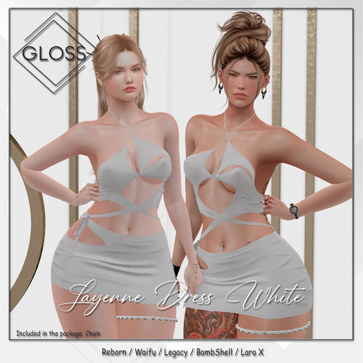 *Gloss* Layenne Dress White