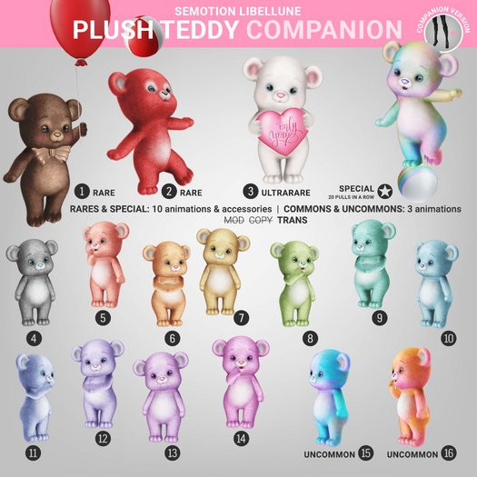 SEmotion Libellune Plush Teddy Companion COMMON 13