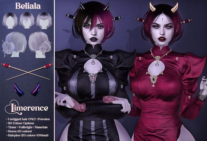 {Limerence} Beliala hair-Fatpack