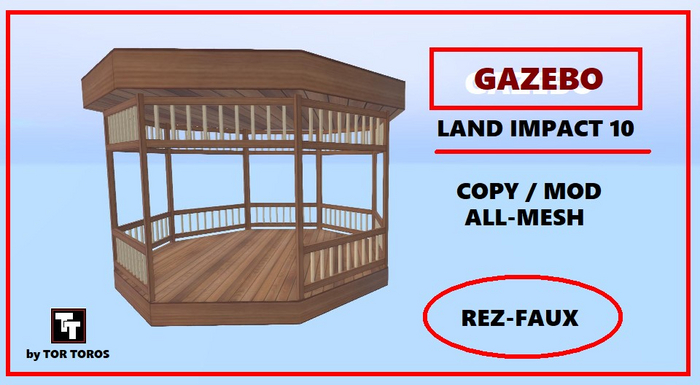 Rez-Faux Gazebo 10Li polygon (Boxed)