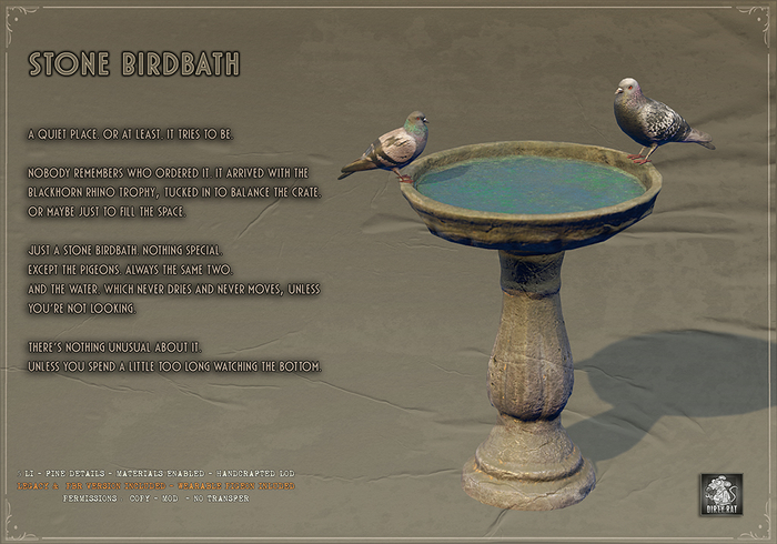Dirty Rat - Stone Birdbath 