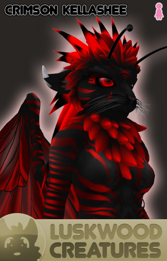 Luskwood Crimson / Red Kellashee Avatar - Female - Complete Furry Avatar
