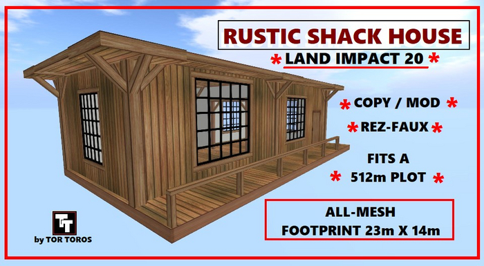 Rez-Faux RUSTIC SHACK HOUSE 20Li (Boxed)