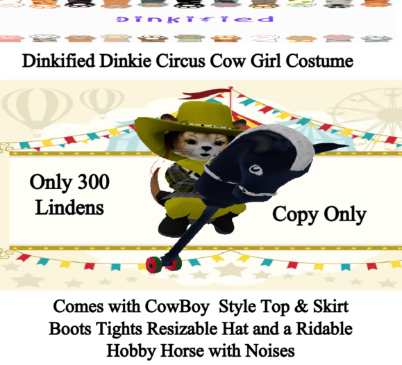 300Dinkified Dinkie  Circus Cow Girl Costume