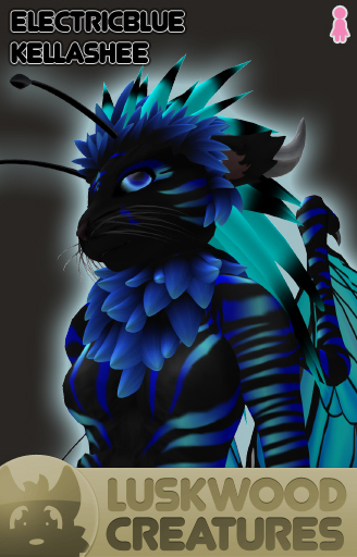 Luskwood Electric Blue Kellashee - Female - Complete Furry Avatar