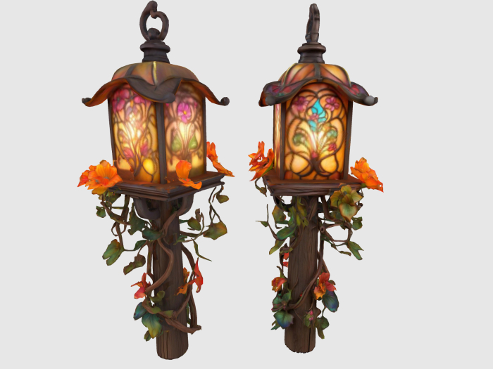 Stained Glass Lamp Post FULL PERM