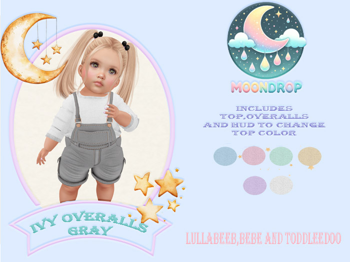 Moondrop~Ivy overalls Grey ADD ME