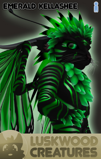 Luskwood Emerald / Green Kellashee Avatar - Male - Complete Furry Avatar
