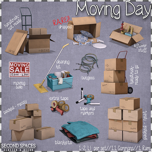 Second Spaces - Moving Day - packed -  neat