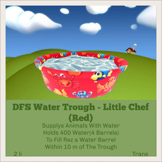 DFS Water Trough - Little Chef (Red)