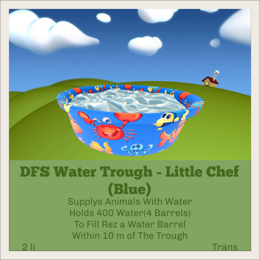 DFS Water Trough - Little Chef (Blue)