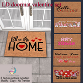 LD carpet rug rectangular Valentine set of 6
