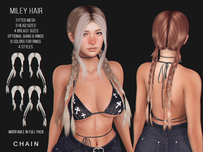 CHAIN - Miley Hair - Browns & Reds