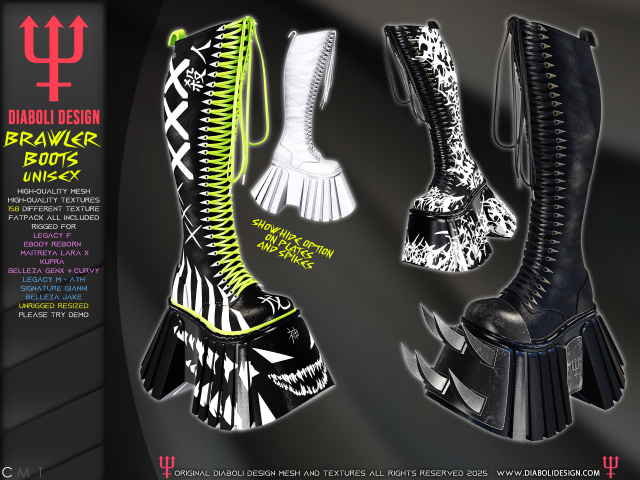 DEMO - DIABOLI DESIGN - BRAWLER BOOTS UNISEX