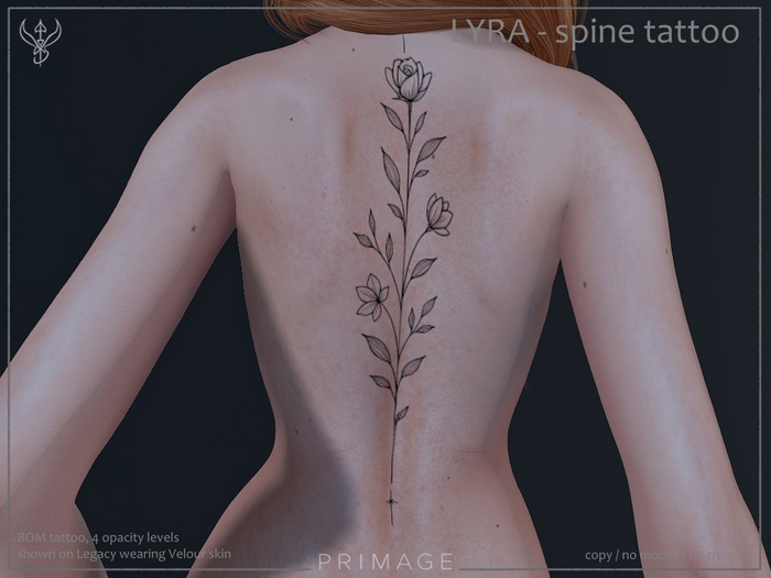 PRIMAGE - LYRA spine tattoo