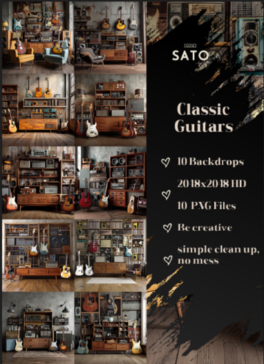 SATO - Classic Guitars backdrops (UNPACK)