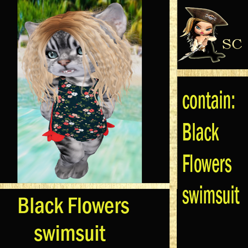 Black Flowers Swimsuit