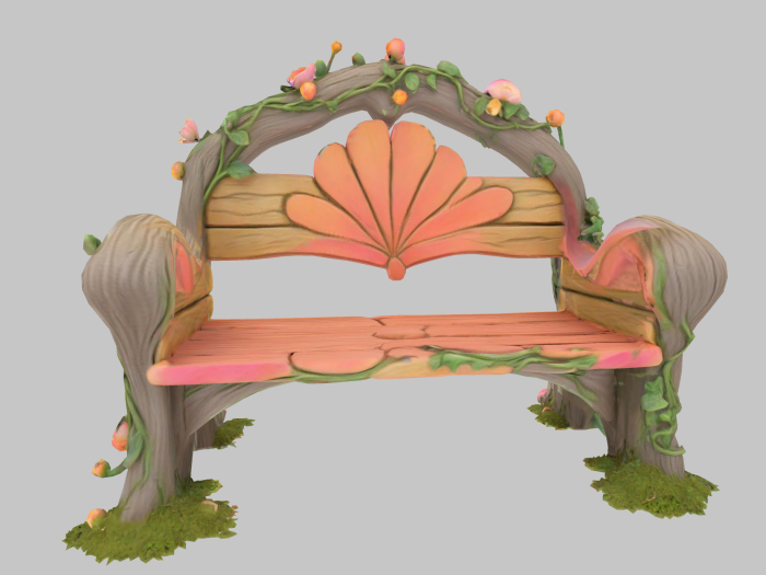 Carved Floral Bench C FULL PERM