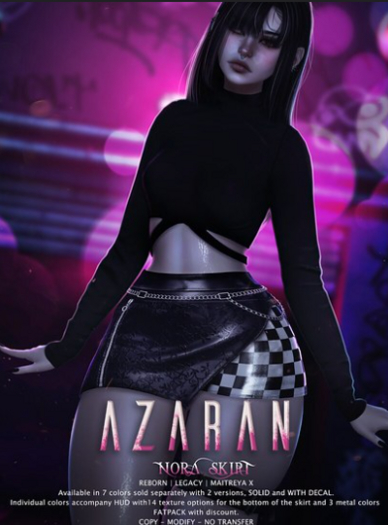 AZARAN - NORA SKIRT - BLACK.