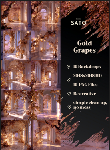 SATO - Gold Grapes backdrops (UNPACK)