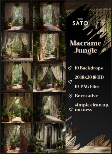 SATO - Macrame Jungle backdrops (UNPACK)