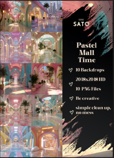 SATO - Pastel Mall Time backdrops (UNPACK)