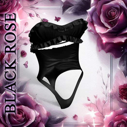 Second Life Marketplace - Black Ruffle Swimwear Reborn