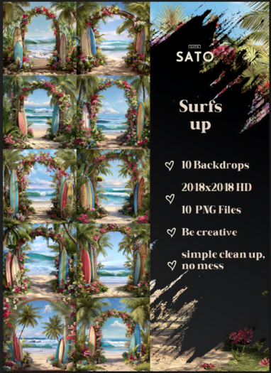 SATO - Surfs Up backdrops (UNPACK)