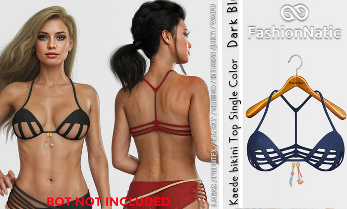 Bikini Top Kaede Dark Blue - Reborn, Legacy, LaraX, PetiteX FashionNatic