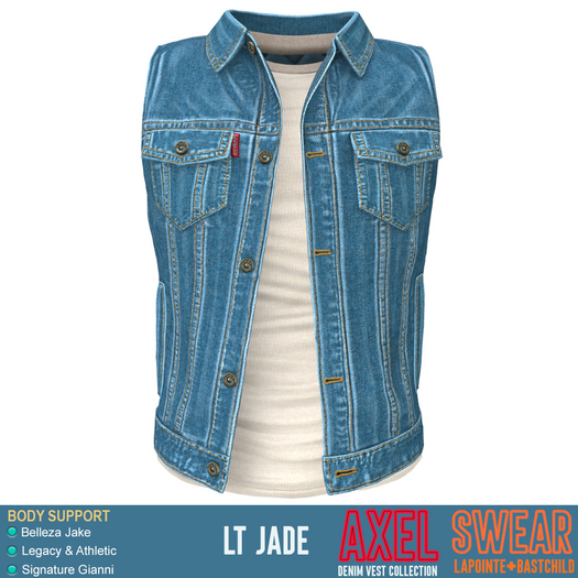 Denim Vest - Axel - LT JADE