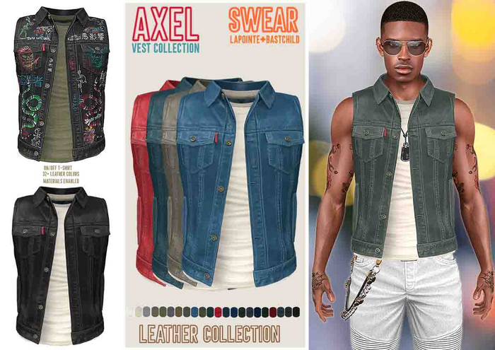 Leather Vest - Axel  