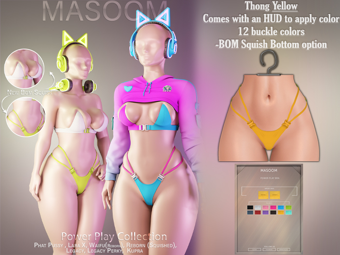 [[ Masoom ]] Power Play Thong - Yellow