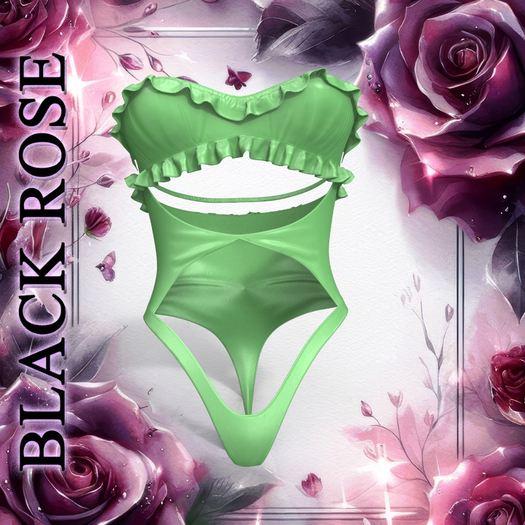 Green Ruffle Swimwear Waifu