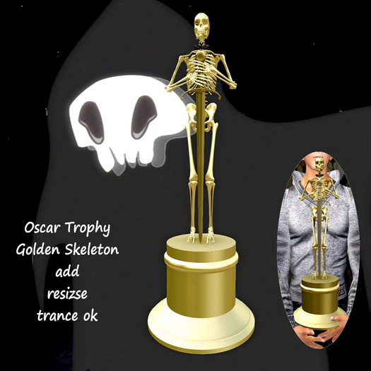 Oscar Trophy / Golden Skeleton / resize Box