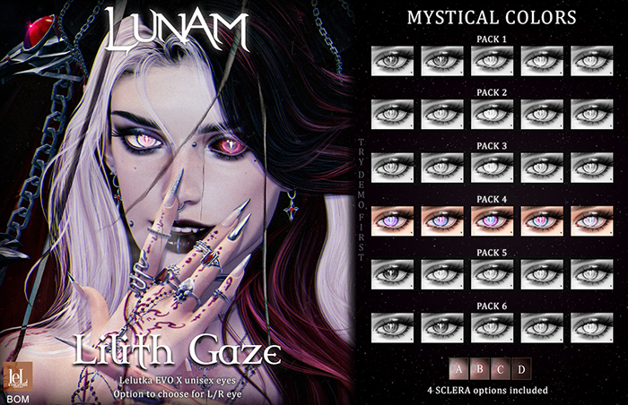 LUNAM ⋅ ⋆☽︎⋅ Lilith Gaze MYSTICAL ⋅☾⋆ ⋅ PACK 4