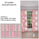 LD curtains cloud pink set of 6