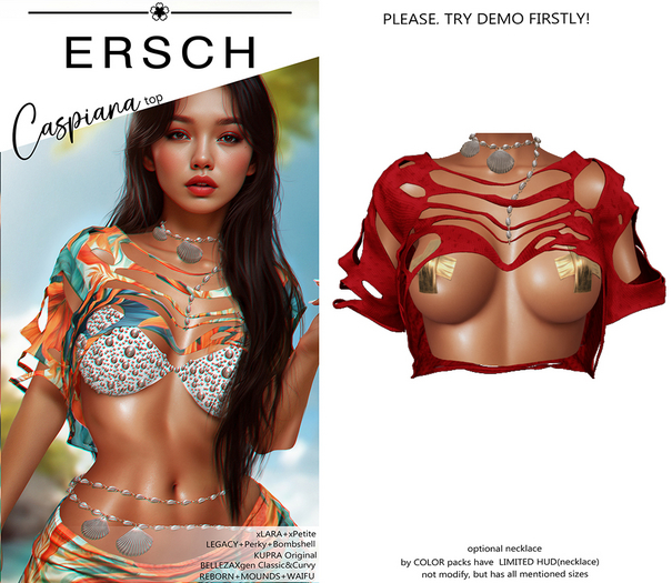 ERSCH - Caspiana top -red-
