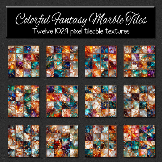 *Wallflowers* Colorful Fantasy Marble Tiles