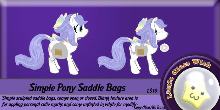 *LGW* Simple Pony Saddle Bags Boxed