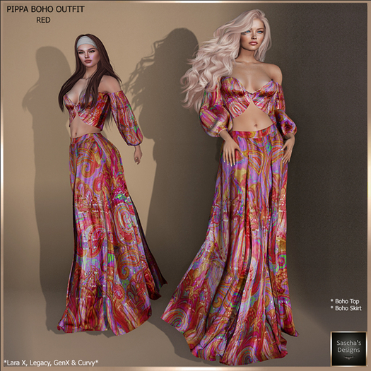 SAS - Pippa Red Boho Outfit (LaraX & MB) 