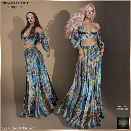 SAS - Pippa Turquoise  Boho Outfit (LaraX & MB) 