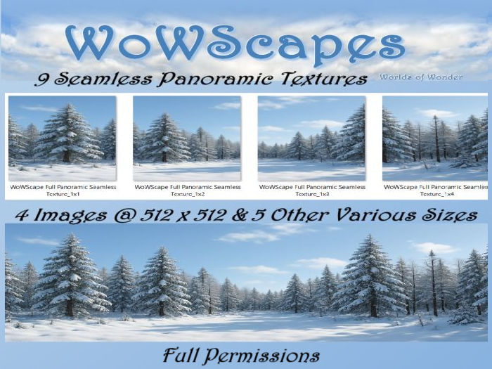 WoWScapes 9 Seamless Winter Landscape Panoramic Textures v2
