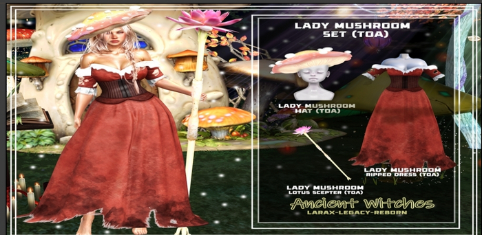 LADY MUSHROOM SET - ANCIENT WHITCHES - SUGAR DOLLS TOA