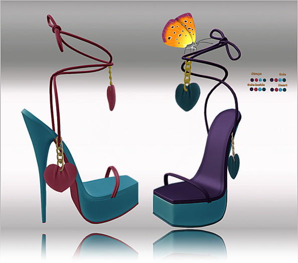 Heels with Straps & Heart  16x Multicolor1 HUD,LaraX,Legacy,Reborn