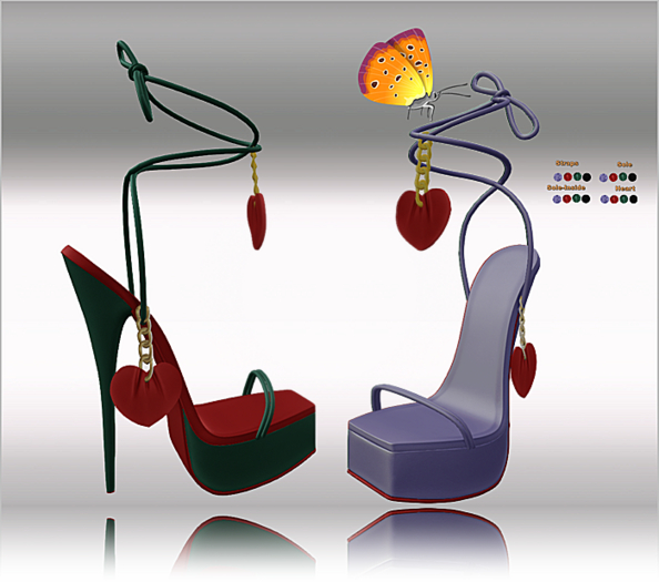 Heels with Straps & Heart  16x Multicolor3 HUD,LaraX,Legacy,Reborn